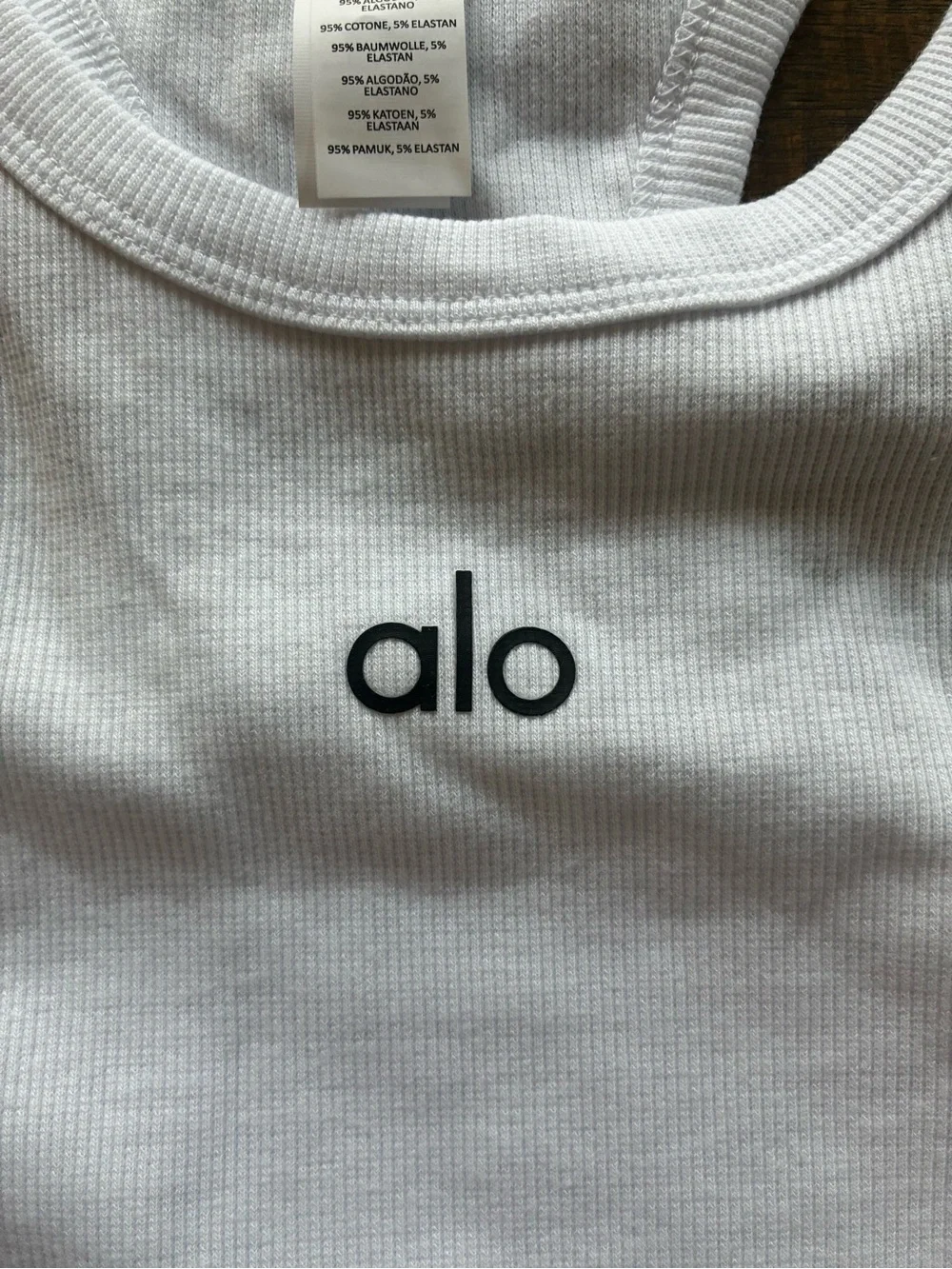 ALO Yoga White Racerback Cropped Tank
